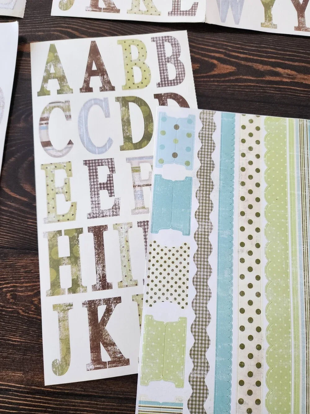 Scrapbooking Stickers Handsome Letters Alphabet Sheets Lot New Retired #22